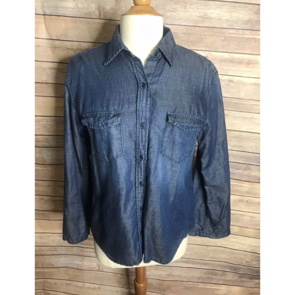 AG Adriano Goldschmied chambray bell sleeve blouse